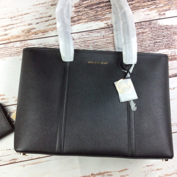 Michael Kors Large Tote Handbag NWT Black Ladies - Picture 2 of 8